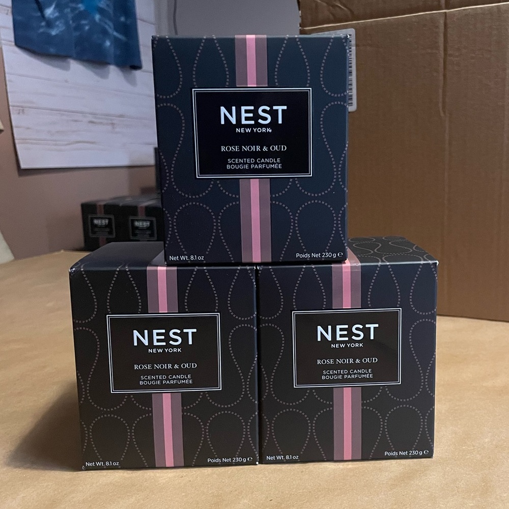 LOT of 3 Nest New York Rose Noir & Oud Scented Candles 8.1oz NEW